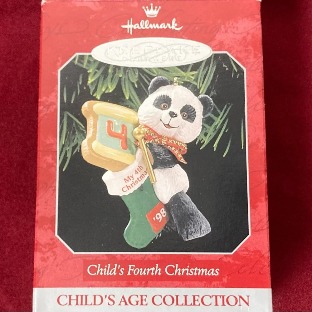 💚 Vintage Hallmark Keepsake ornament Child’s Fourth Christmas 1998 Teddy Bear